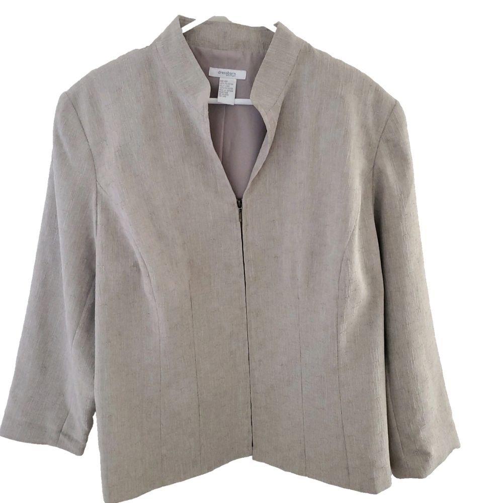 Dressbarn Womens Zip Jacket Size 22W Long Sleeve Career‎ Business Light Academia